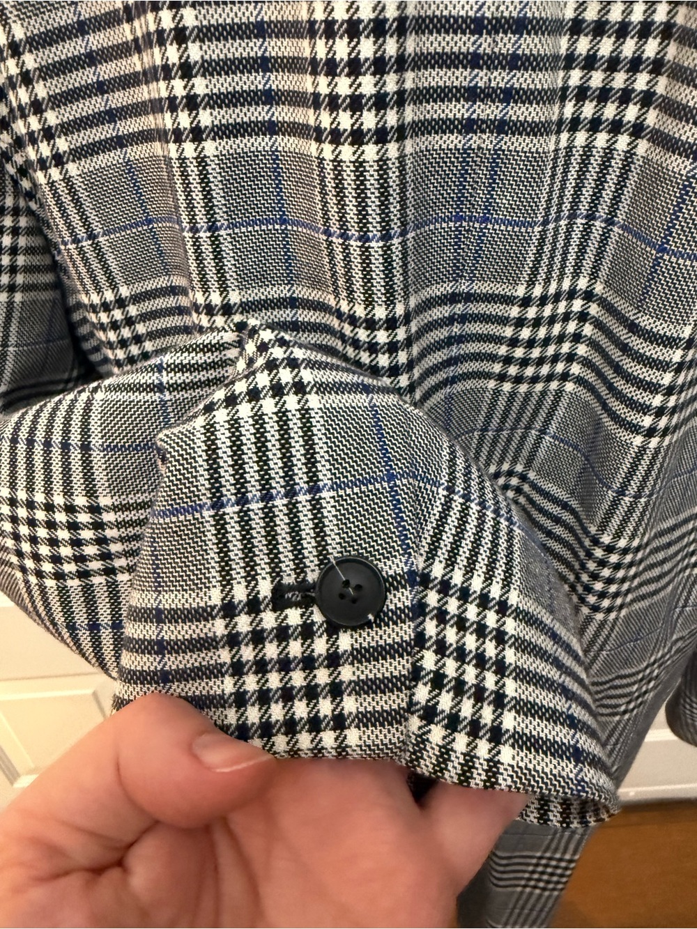 Talbots Gray Plaid Double-Breasted Blazer - Picture 9 of 15